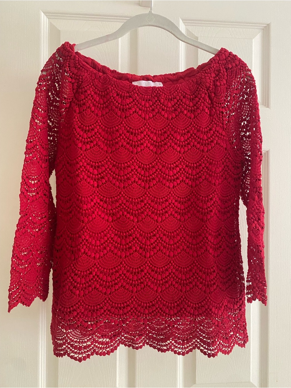 Talbots Bright Red Knit Top with Crew Neck